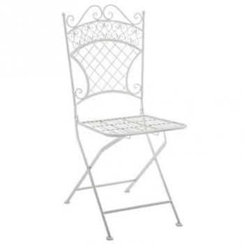 Chaise Pliable de Jardin en Fer Blanc