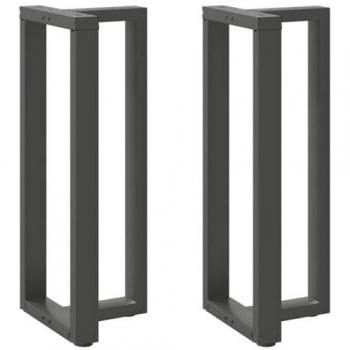 Pieds de table de bar en métal 2 pcs anthracite