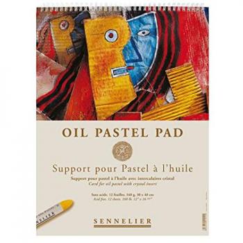 Bloc spirale pastel à l'huile, poids 340 g/m², format 30 × 40 cm – Sennelier