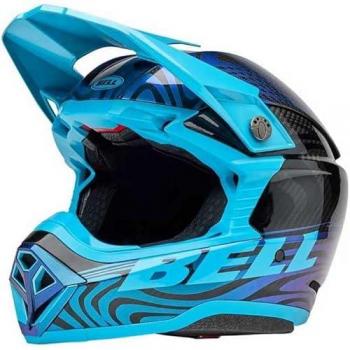 BELL Casco Cross Moto-10 Sferico Blu