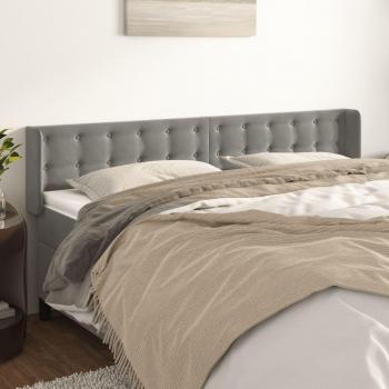 VidaXL Cabecero de terciopelo gris claro 163x16x78/88 cm