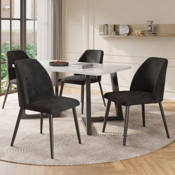 Ergonomische Wohnzimmerstühle (4er Set) von REDOM in Dunkelgrau