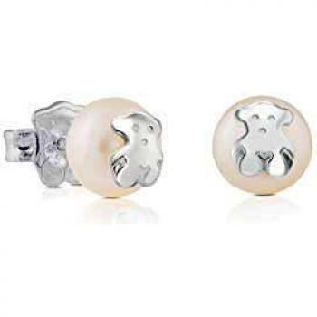 Pendientes TOUS Oso con Perla en Plata de Primera Ley