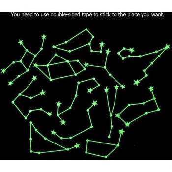 Green Moon Stars Glow‑in‑the‑Dark Wall Decals – Bright Night Sky Art for Children’s Rooms