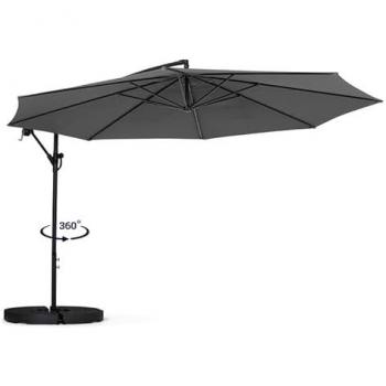 Parasol Giratorio 360 Ajaccio Gris D.3,5M con Cubierta