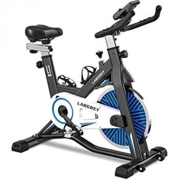 LABGREY Stationary Exercise Bike with Comfortable Seat Cushion