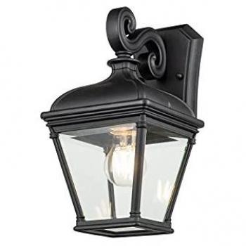 Lanterna a parete nera Bayview per esterni, IP44
