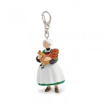 Figurine porte-clés Bécassine et le coq 61077 Plastoy