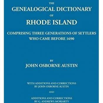 Austin, John Osborne: Genealogical Dictionary of Rhode Island