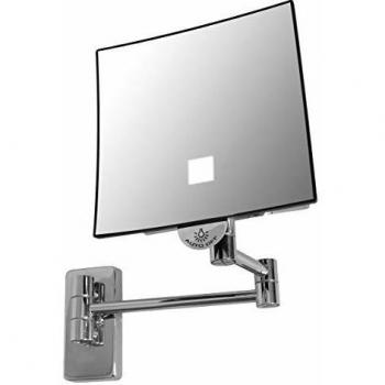 Miroir Carré Point Lumineux Grossissant X 3 sur Batterie