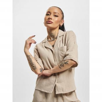 Camisa de Manga Corta Thyra Beige ONLY