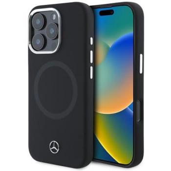 Mercedes MEHMP16L23SUTTK – iPhone 16 Pro Hardcase in Schwarz, Silikon mit Tonal‑Logo & MagSafe-Kompatibilität