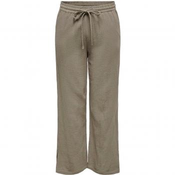 Beige Palazzo Pants, Women's Wide Leg, Size L by JACQUELINE de YONG