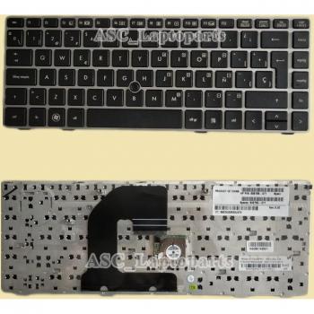 Spanish Keyboard for HP Elitebook 8460P 8460W 8470P 8470W Silver Frame Black With Point Stick