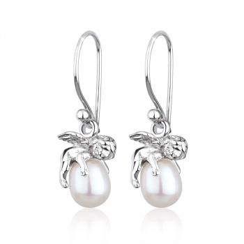 Elli 925er Schutzengel‑Perlenohrringe für Damen, 1 ct
