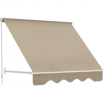 Toldo de Fachada Impermeável Outsunny 180x70 cm Bege