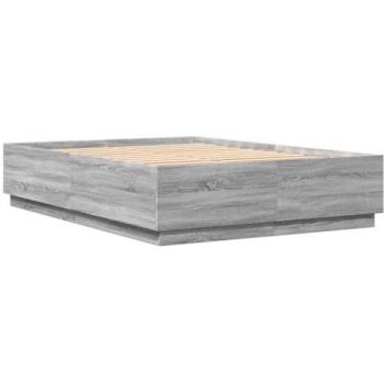 VidaXL Bed Frame with LED Grey Sonoma 120x200 cm