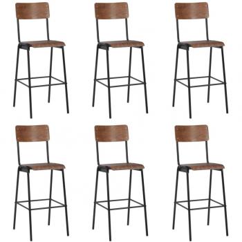 Tabouret de Pub 6 pièces – Design Durable en Acier et Contreplaqué