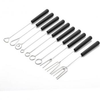 Ensemble de 10 fourchettes de cuisson en acier inoxydable