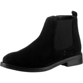 Schwarze Aniston Chelsea – Damenboot mit breitem Stretch und Blockabsatz