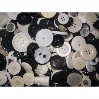 CraftyThings 50g Assorted Black and White Buttons