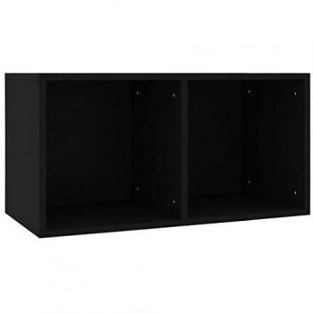 Scaffale per Vinili Nero 71x34x36 cm in Legno