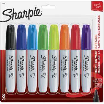 Sharpie Chisel Marker Set, Assorted Colors (8-Pack)