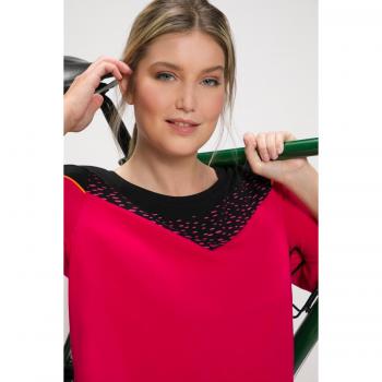 T-shirt cotone rosa donna 52/54 scollo tondo
