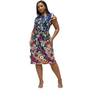 Blossom Wave 3D Embroidered Shift Dress