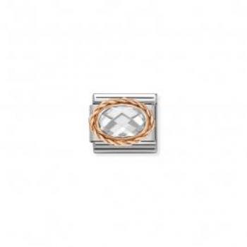 Classic Rose Gold White CZ Charm