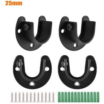 4Pcs Stainless Steel Shower Towel Curtain Pole Base Support Bracket