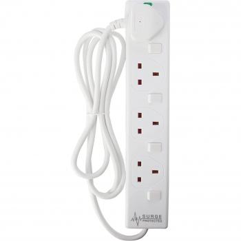 2m 4 Way Surge Protected Power Extension Lead