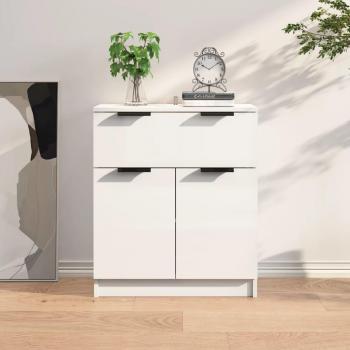 Modern High Gloss White Sideboard 60x30x70 cm
