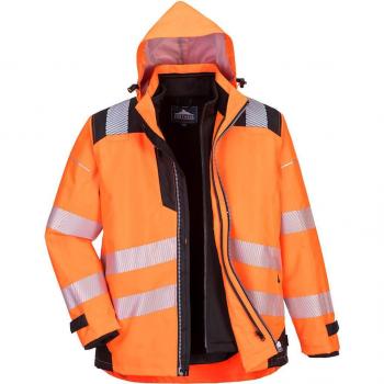 Oxford Weave 300D PW3 3 in 1 Class 3 Hi Vis Jacket Orange / Black L