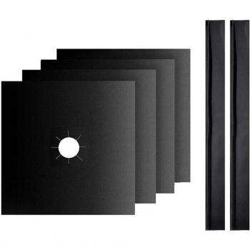 Kitchen Stove Cover 4 Pack 27x27cm Cuttable Heat Resistant Liner
