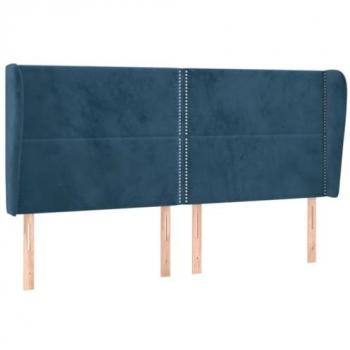 VidaXL Kopfteil mit Ohren Samt Dunkelblau 183x23x118/128 cm