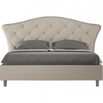 Letto Matrimoniale LANGRE Tortora con Contenitore e Rete 160x210