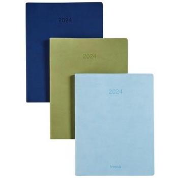 Agenda 2024 Brepols Timing Colora souple 6l, semaine relié vert et bleu