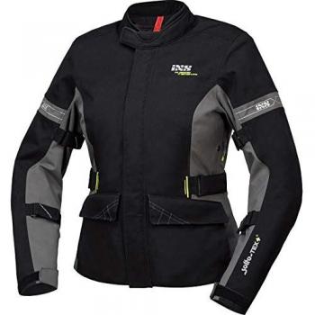 IXS Laminat ST-Plus Damen Motorrad Textiljacke Schwarz Grau 2XL