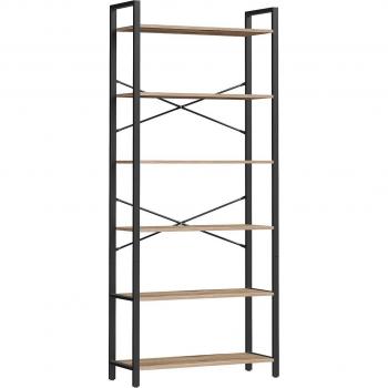 Librería Alta 6 Niveles 30 x 80 x 186 cm Estilo Industrial