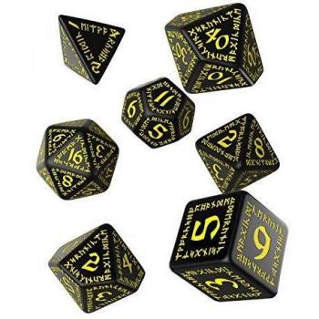 Q Workshop Black & Yellow Runic Dice