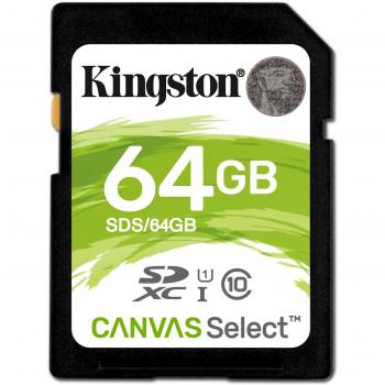 Kingston Flash Drive Memory Card SDXC Class 10 UHS-I 64GB HD Video