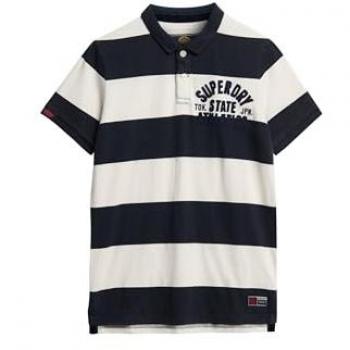 Polo de Jersey Vintage Athletic con Estilo Marinero