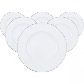 Anmut Platinum Speiseteller von Villeroy & Boch – 27,7 cm, 6‑teiliger Satz, Weiß