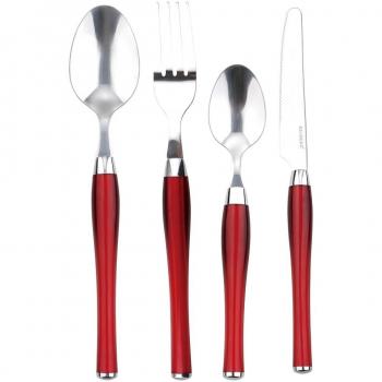 Cubertería Renberg 24 Piezas Acero Inoxidable Rojo