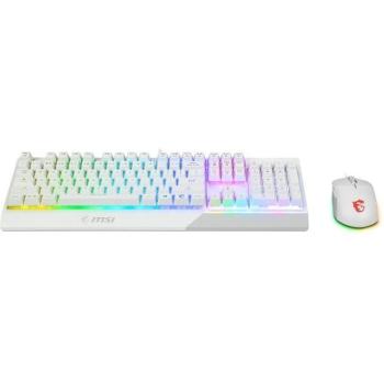 MSI Vigor GK30 White 6‑Zone RGB Keyboard and Water‑Resistant GM11 Mouse Pack