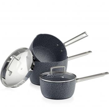 Tower Granitex Grey 16cm, 18cm & 20cm Saucepan Set T90981