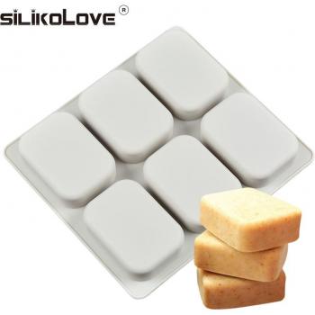 SILIKOLOVE Large Square Soap Molds with 6 Holes