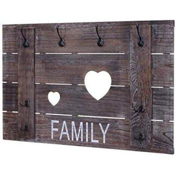 Portemanteau mural design HWC-C89, 8 crochets, 60x90cm