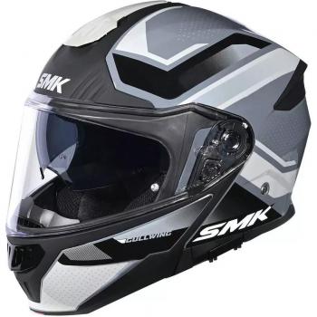 Casco Moto SMK Gullwing Supertour Modulare Nero-Grigio M